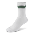 Anytime Crew Sock - Blizzard. Verdant Green (Light Grey Sole)